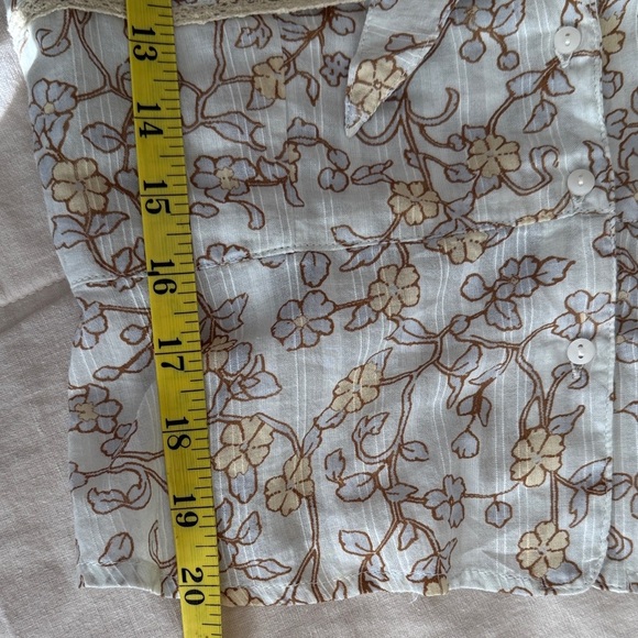 Free People Cream and Gold Floral Blouse - Picture 12 of 14
